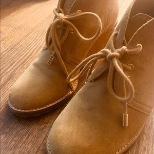 Tory Burch vikki suede lace up wedge booties